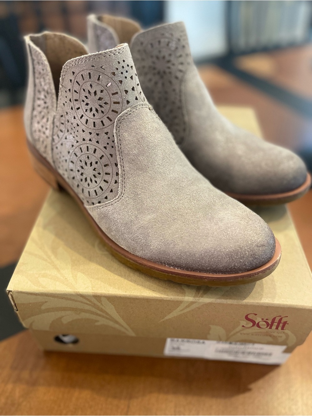 Taupe Suede Ankle Booties - Women